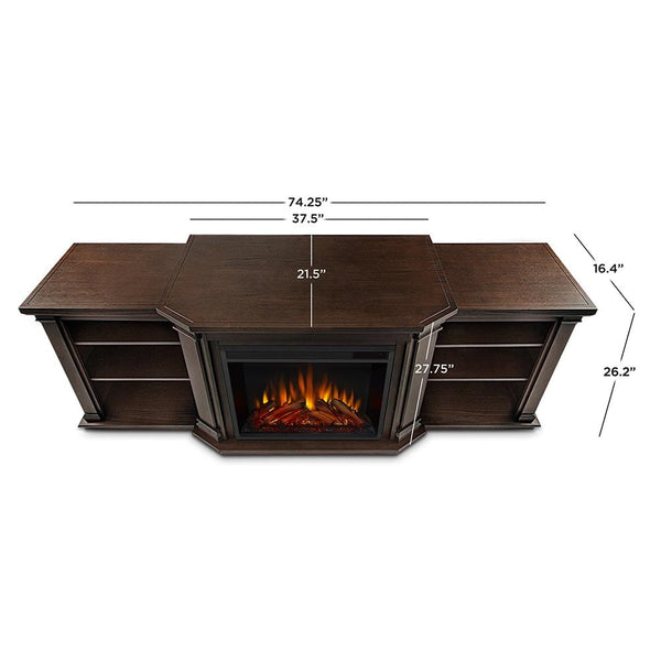 Valmont Electric Fireplace TV Stand in Chestnut Oak Electric