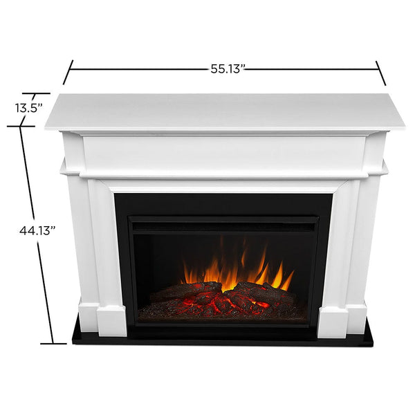 Harlan Grand Infrared Electric Fireplace Mantel Package in White - Main Image
