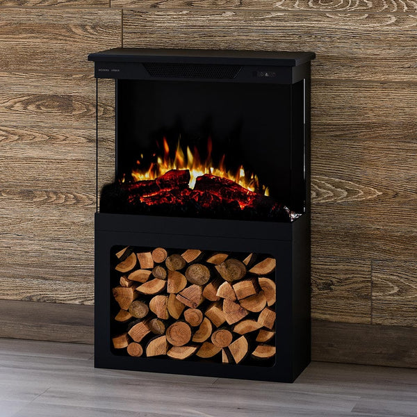Modern Ember Smart 3-Sided Black Electric Fireplace Stove Heater