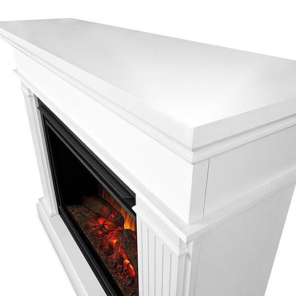 Centennial Grand Electric Fireplace Mantel Package in White Electric