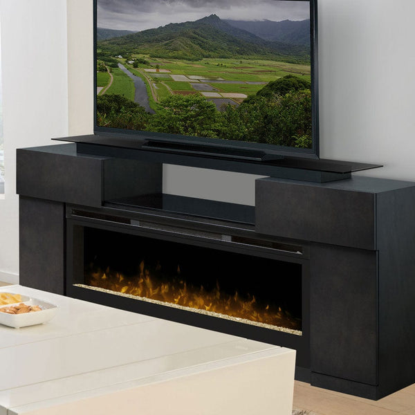 Concord Dark Grey Electric Fireplace Entertainment Center Electric