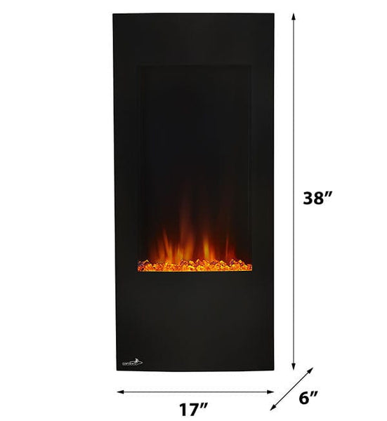 Continental 38In Vertical Black Wall Mount Electric Fireplace Electric Fireplaces Direct