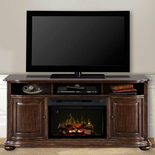 Henderson Distressed Cherry Electric Fireplace Entertainment Center w