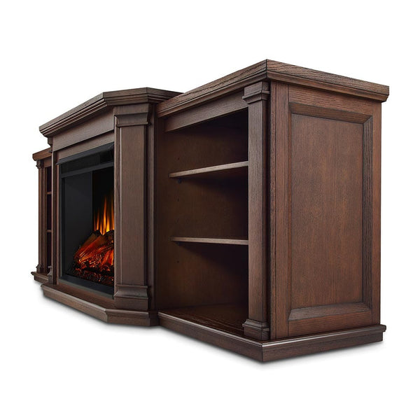 Valmont Electric Fireplace TV Stand in Chestnut Oak Electric