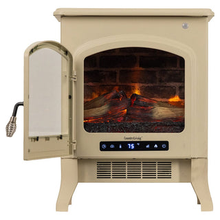 Country Living 18-in Cream Electric Fireplace Stove Heater