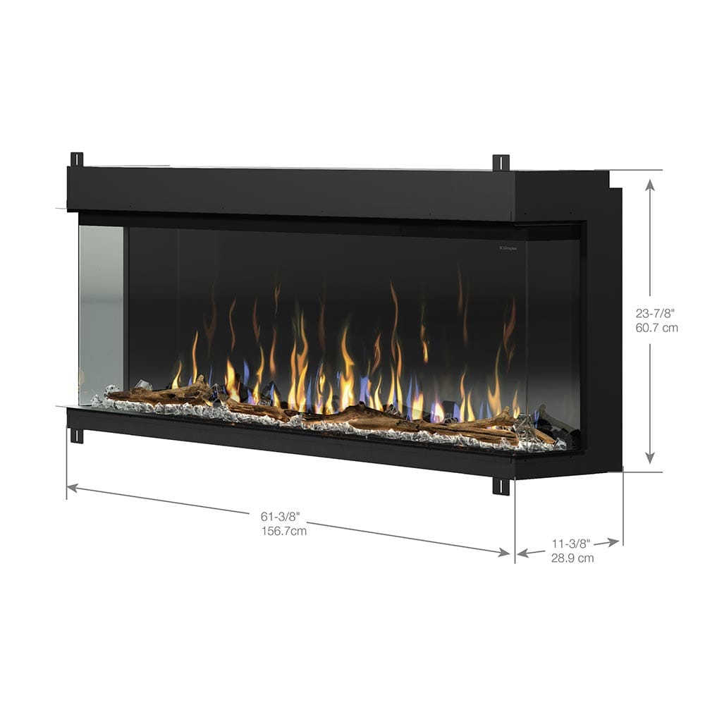 Dimplex AJ11-LED 電気ヒーター 黒 Dimplex IgniteXL Bold 60-In Smart Linear Electric Fireplace