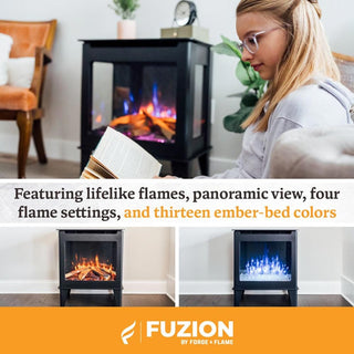 Forge & Flame Fuzion Multi-Sided Electric Fireplace Stove Heater