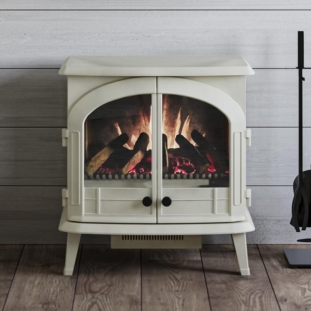 Modern Ember Harlowe 26-in Smart Cream Electric Fireplace Stove