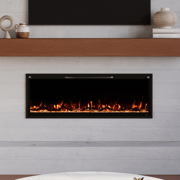 Modern Ember 50 in. Aerus Slim Smart LED Built-In Linear Electric Fire ...