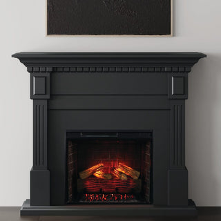 Modern Ember Augustine 55-in Electric Fireplace Mantel Package in