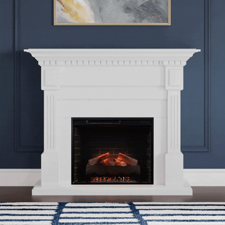 Modern Ember Augustine 55-in Electric Fireplace Mantel Package in