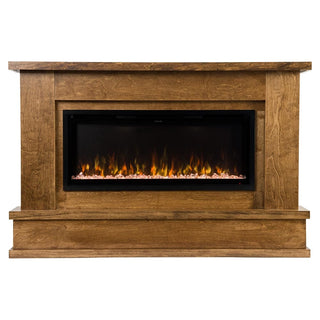 Modern Ember Patton Venetian Electric Fireplace Mantel Package in Provincial