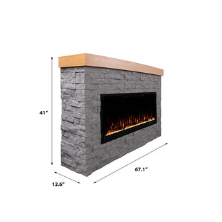 WMT　ENBER Modern Ember Wyman Electric Fireplace Mantel Package | Electric