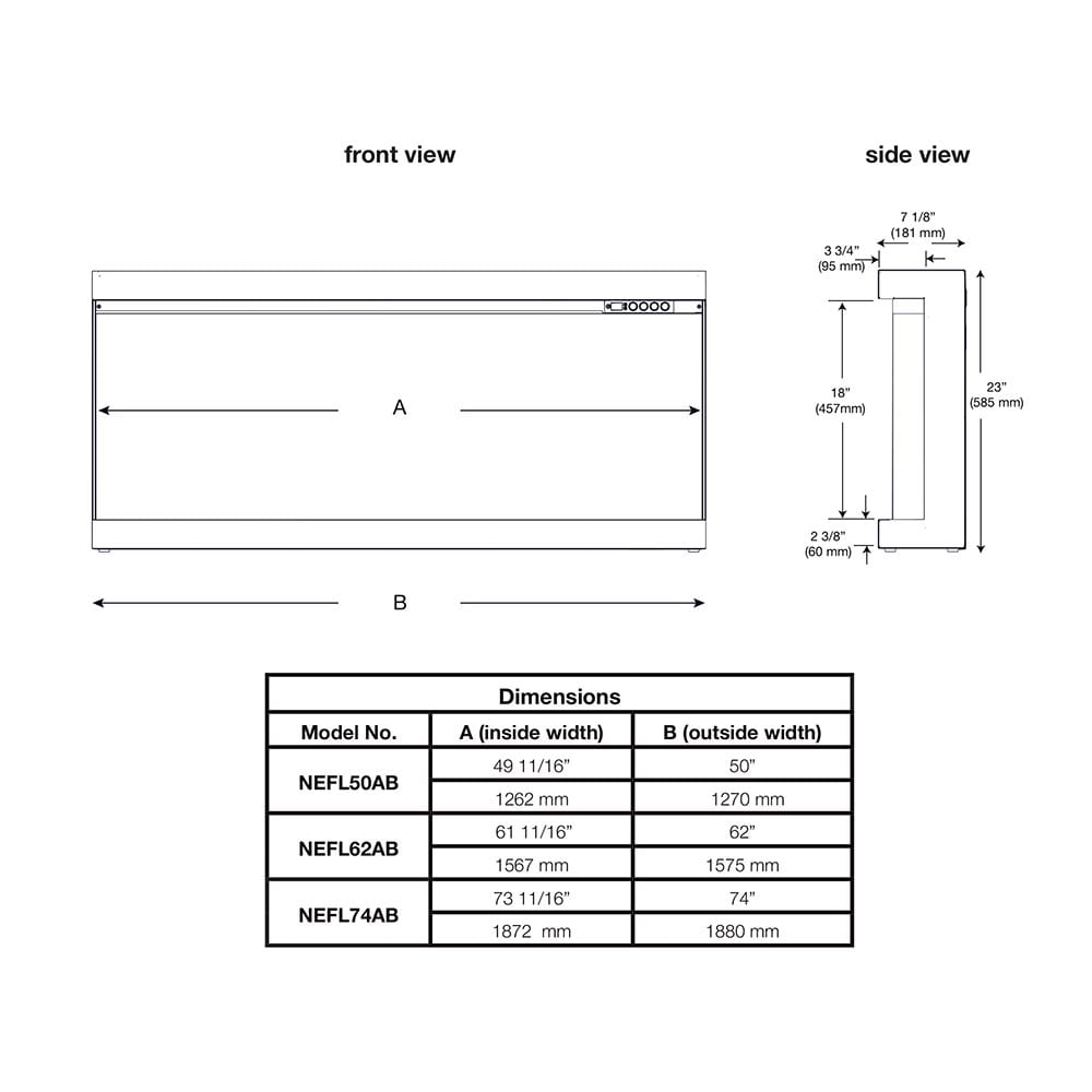 Napoleon Astound Flexmount Linear Electric Fireplace | Electric
