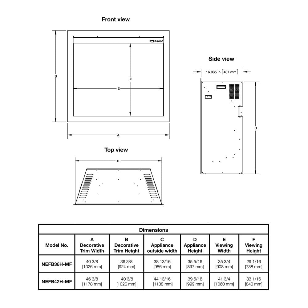 Napoleon Elevation Built-In Electric Fireplace | Electric