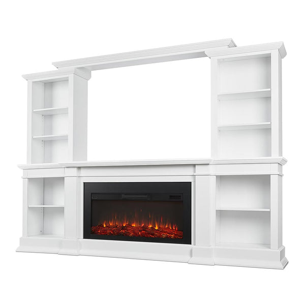 Monte Vista Electric Fireplace Entertainment Center in White Electric Fireplaces Direct