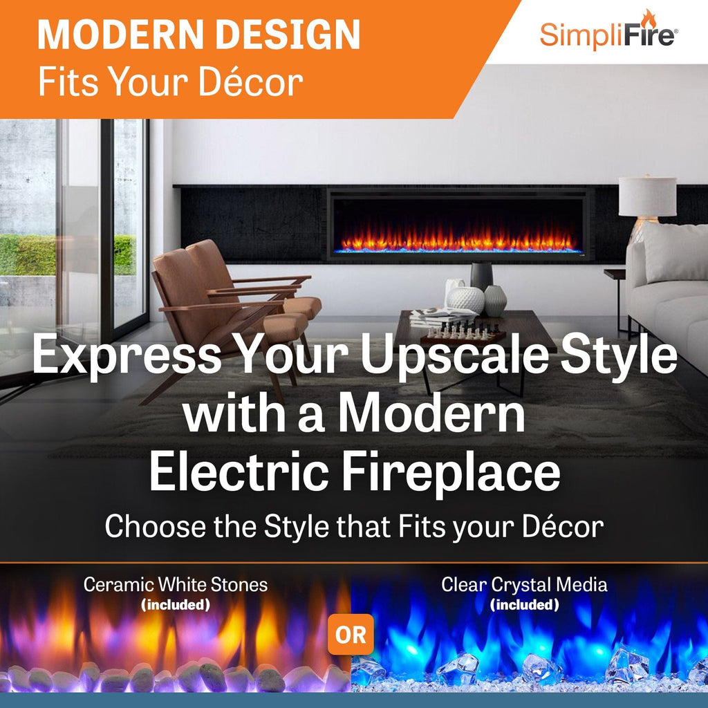 AR Sサイズ SimpliFire 72-in Allusion Platinum Wall Mount Electric Fireplace