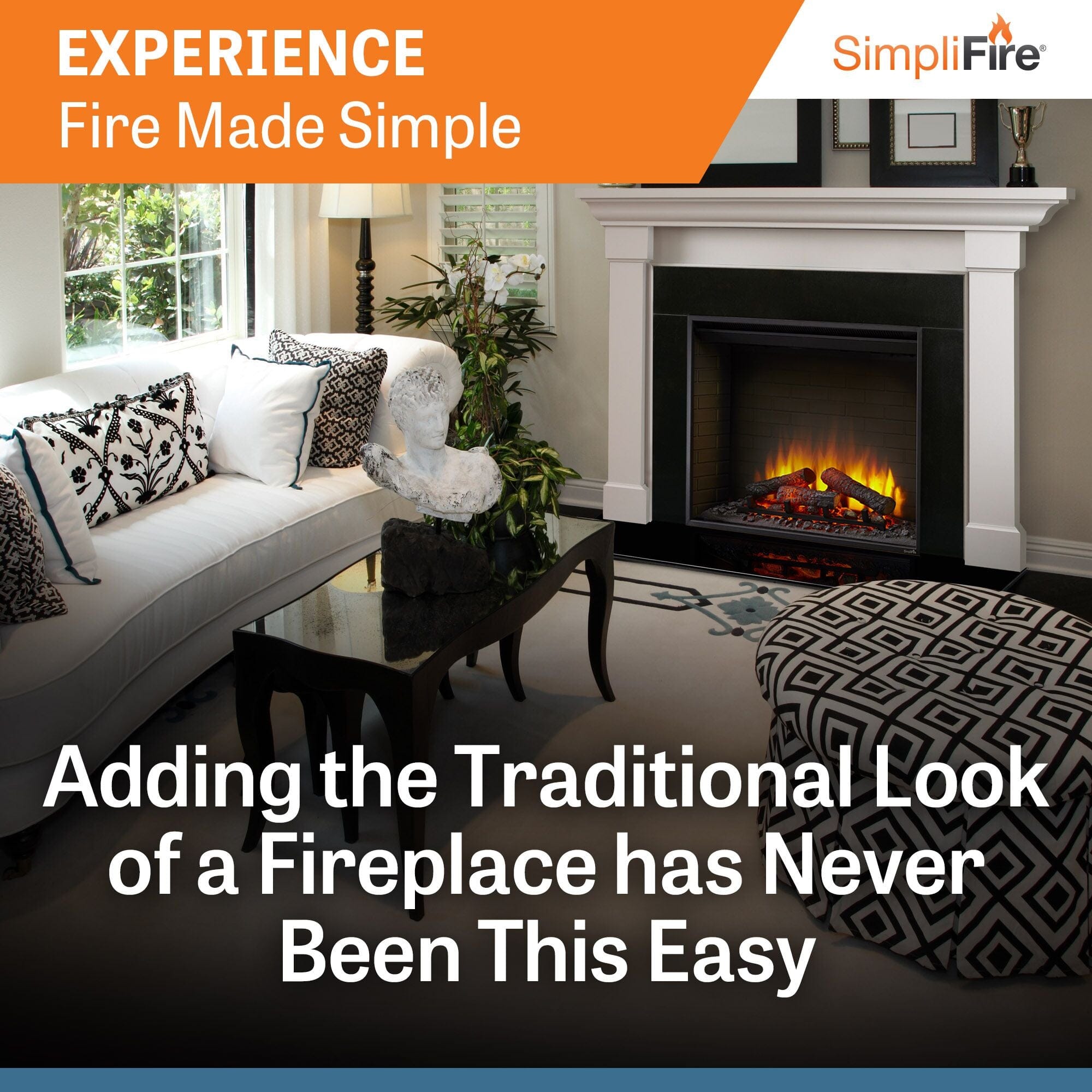 SimpliFire 36-In Built-In Electric Fireplace - SF-BI36-EB