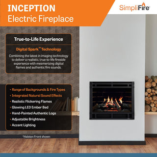 SimpliFire Inception 36-in Electric Fireplace with Halston