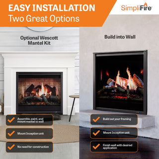 SimpliFire Inception 36-in Electric Fireplace with Halston