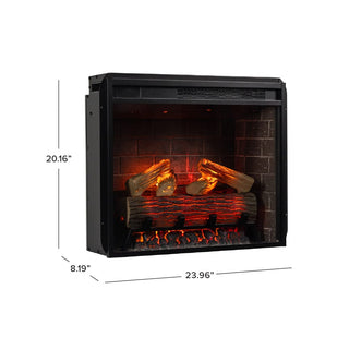 Modern Ember Uptown 23" Smart Electric Fireplace Insert, Alexa/WiFi Enabled - Includes Remote, 1,000 Sq Ft Electric Heater with Realistic Ember Bed & Log Set, Brick Background - Thumbnail 4