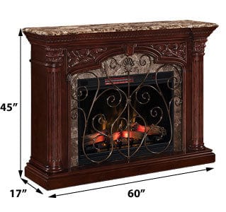 Astoria Infrared Electric Fireplace Mantel in Empire Cherry