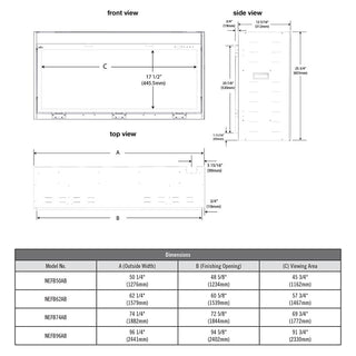 Napoleon 74-in Astound Built-in Linear Electric Fireplace NEFB74AB