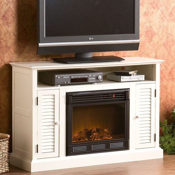 Antebellum Electric Fireplace Media in Antique White FE9306