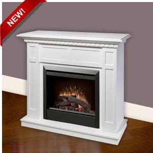 Caprice Electric Fireplace Mantel Package in White | Electric