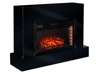 Torvelle Electric Fireplace TV Stand in Gloss Black | Electric