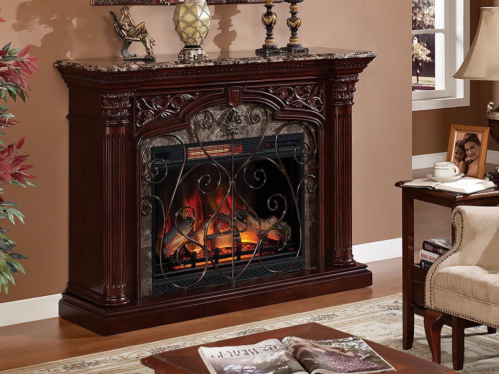 Astoria Infrared Electric Fireplace Mantel in Empire Cherry