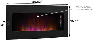 ClassicFlame 33-In Serendipity Matte Black Wall Hanging Electric