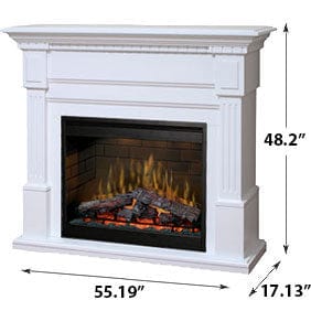 Essex Electric Fireplace Mantel Package in White | Electric