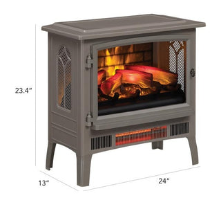 Duraflame Grey 3D InfraGen Electric Fireplace Stove with Remote