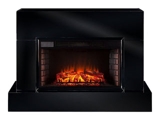 Torvelle Electric Fireplace TV Stand in Gloss Black | Electric