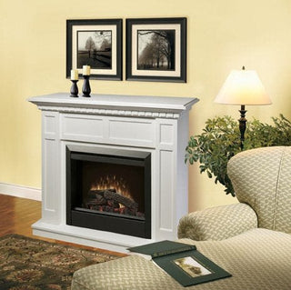 Caprice Electric Fireplace Mantel Package in White | Electric